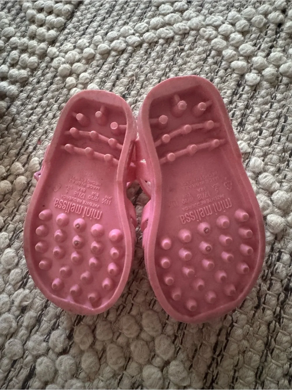 Mini Melissa Pink Woven Jelly Sandals